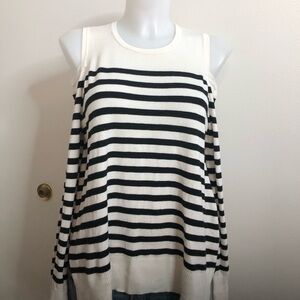 Chic Off-the-Shoulder Striped Sweater